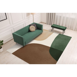 Alfombra de vinilo Nebulosa verde 160x240 cm -PVC antideslizante, vinilica para cocina o salón, lavable, estilo abstracto