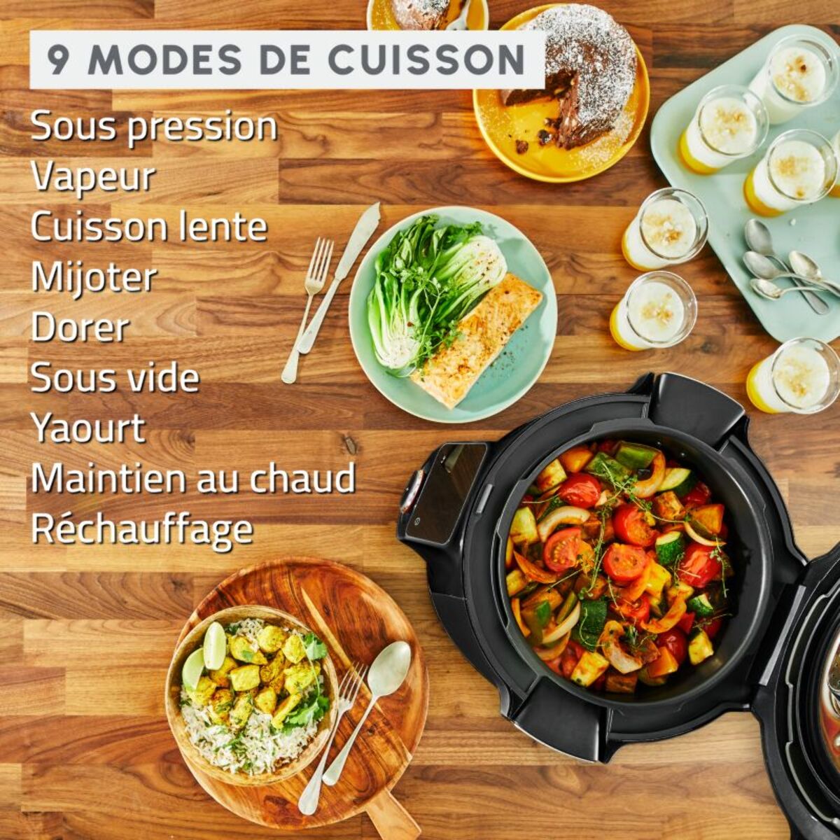 Cookeo MOULINEX CE952810 noir wifi 6 L, 9 modes de cuisson, 150 recettes