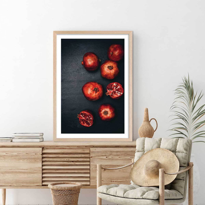 Affiche collection une livre de grenade Affiche + cadre en bois - Chêne