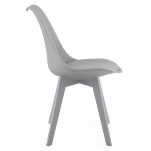 Set di 2 sedie Mark in polipropilene grigio con cuscino
