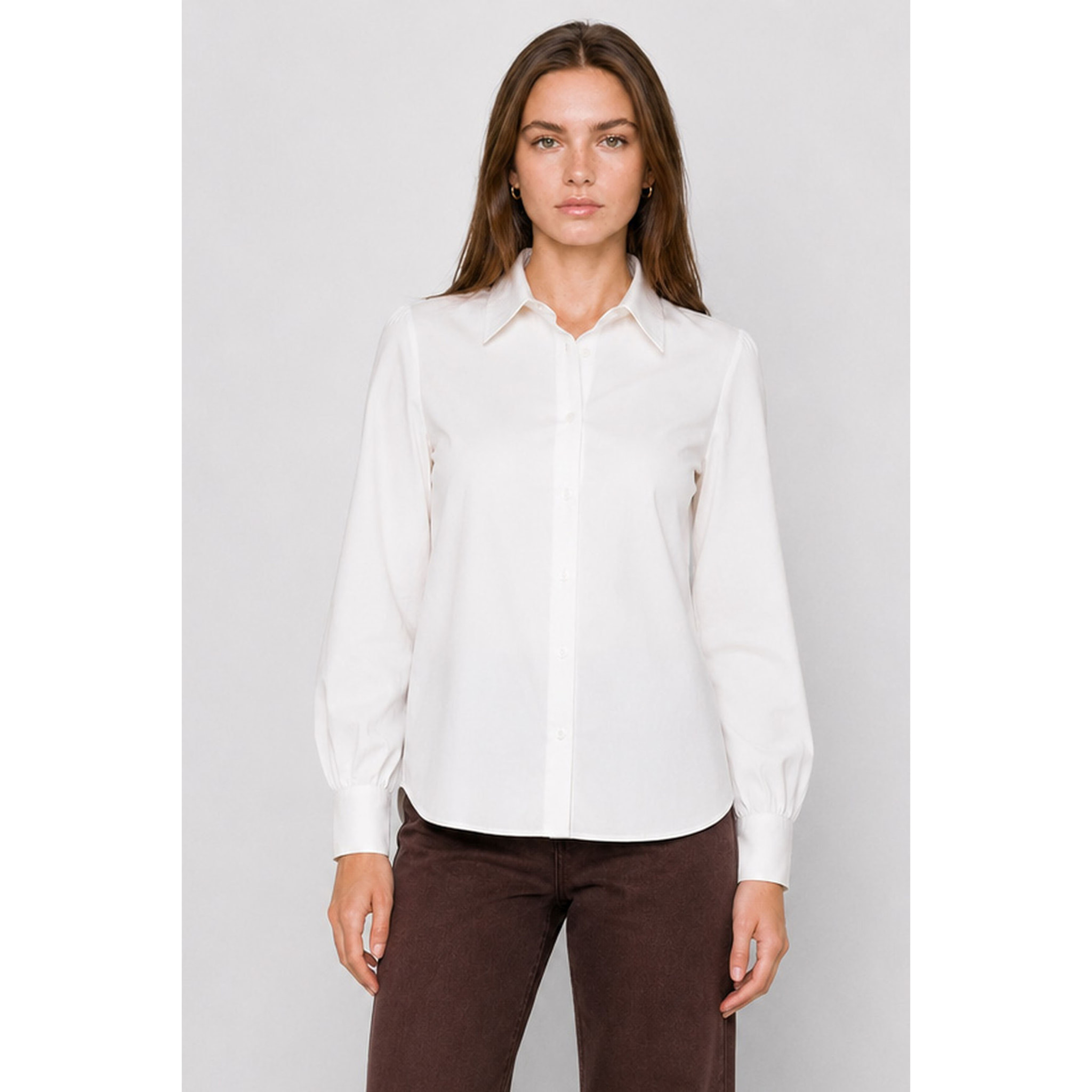 Kocca - Camicia da donna in cotone con colletto e maniche lunghe Donna