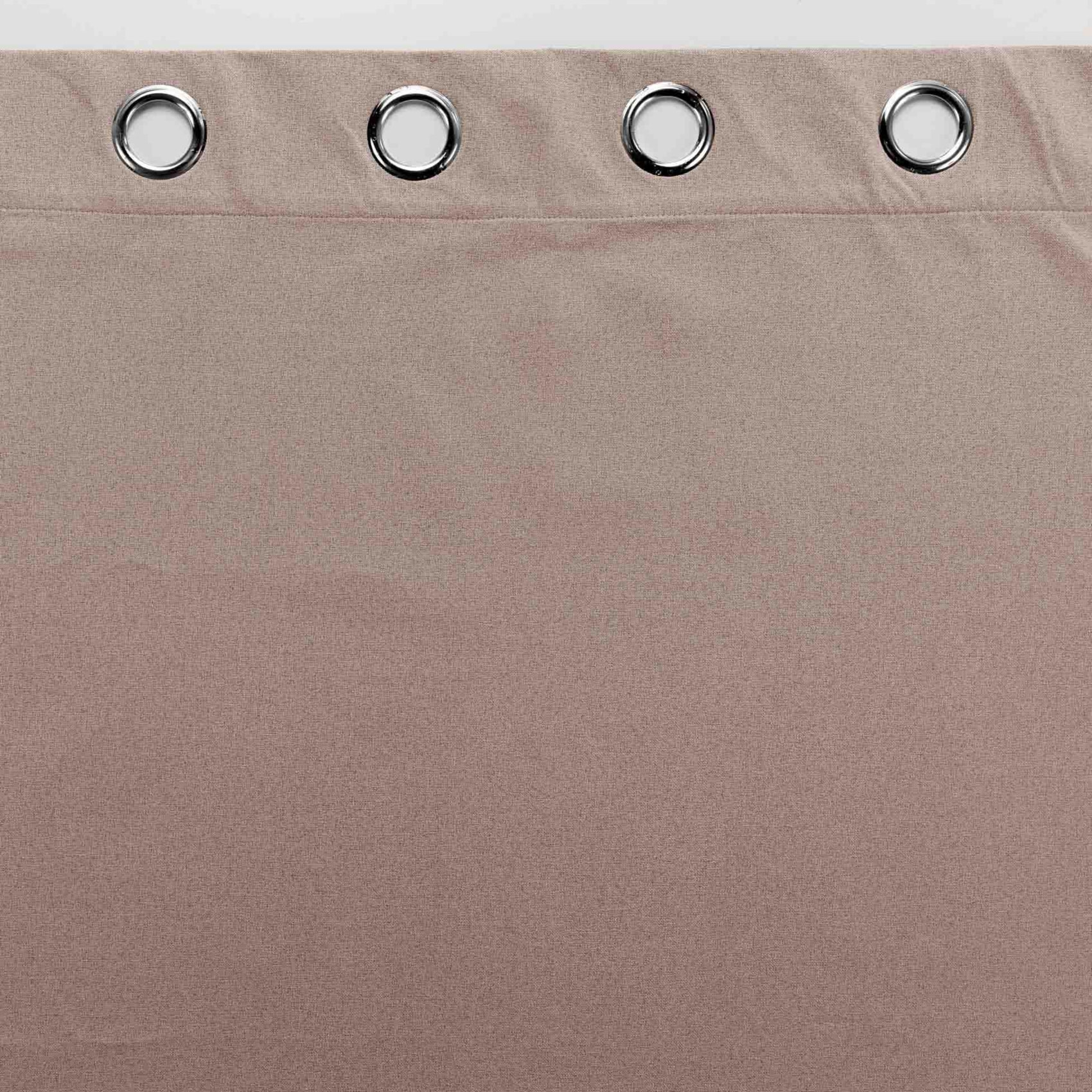 Rideau court occultant, isolant thermique et phonique en chambray - Marron Brun