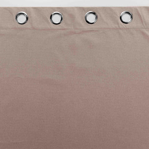 Rideau court occultant, isolant thermique et phonique en chambray - Marron Brun