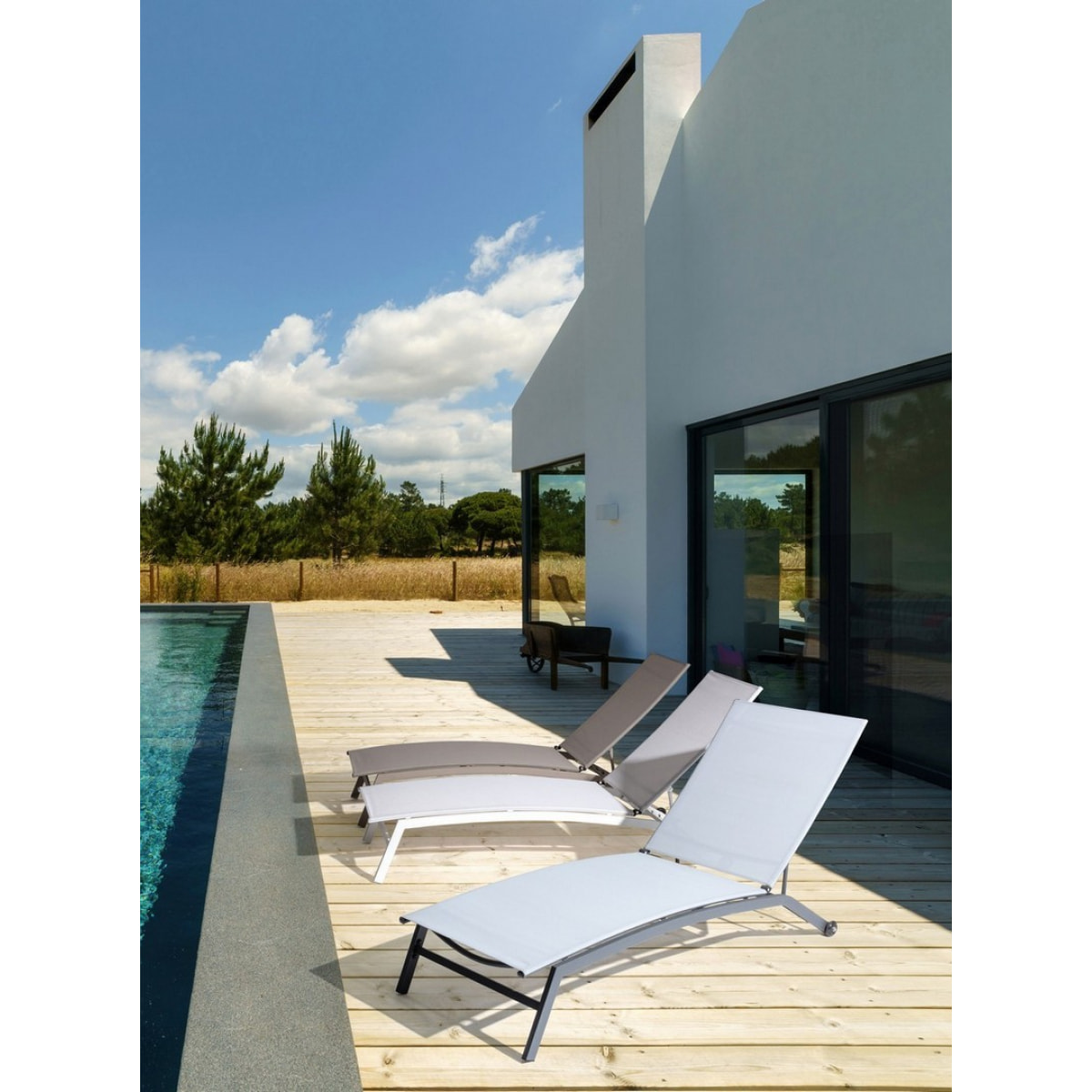 Lettino NILDAS reclinabile atracite