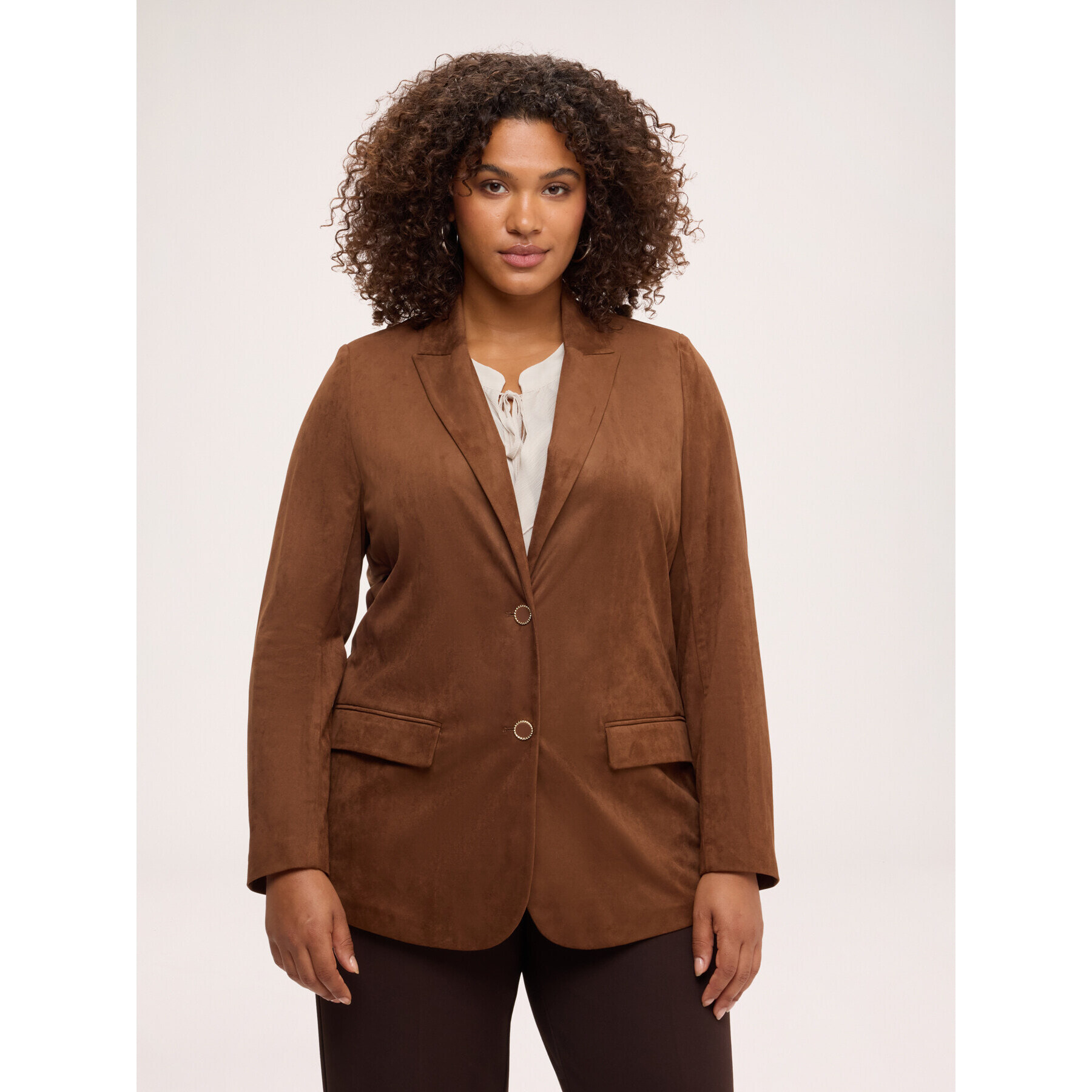 Fiorella Rubino - Blazer in tessuto soft touch - Marrone