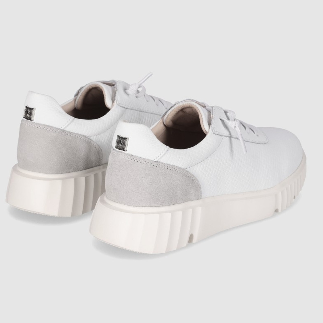 Zapatos de Piel - Blanco - Tacón: Bajo