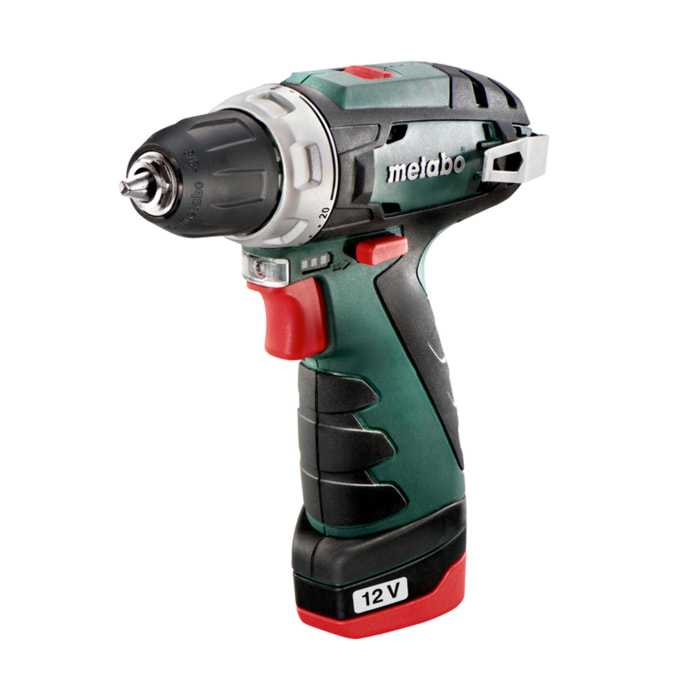 Perceuse visseuse Powermaxx BS Basic 12V - METABO - avec 2 batteries 2.0 Ah + chargeur + coffret - 600984500