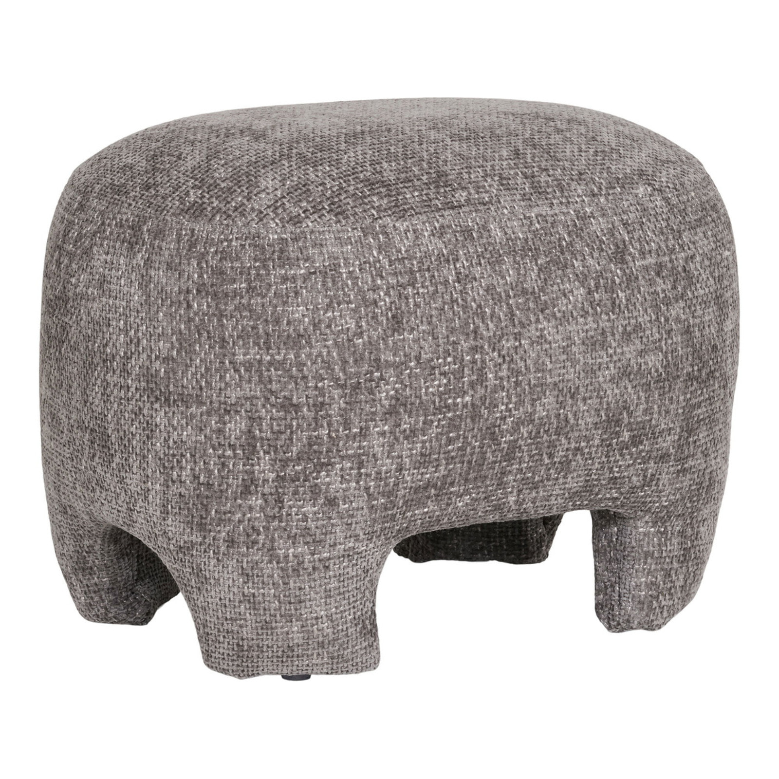 Nazare - Pouf imbottito in tessuto grigio 53x41x38 cm
