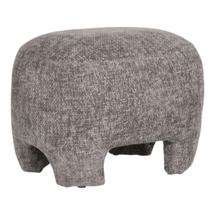 Nazare - Pouf imbottito in tessuto grigio 53x41x38 cm