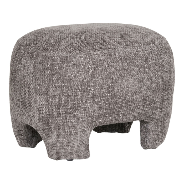 Nazare - Pouf imbottito in tessuto grigio 53x41x38 cm