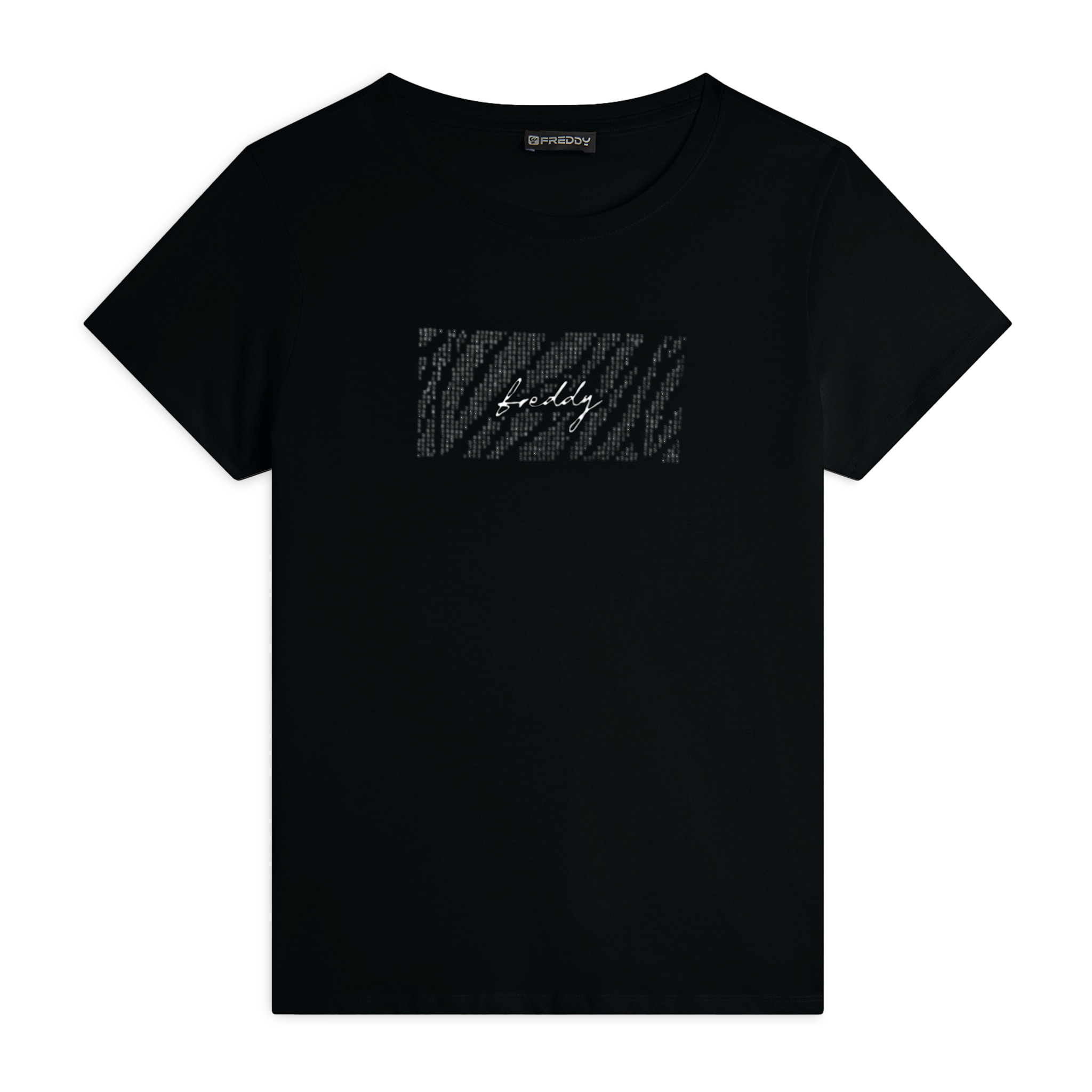 T-shirt in cotone Supima con logo e borchiette