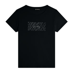 T-shirt in cotone Supima con logo e borchiette