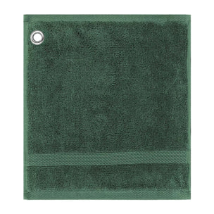 Carre avec oeillet pur coton 550 g/m² uni vert Elea kaki