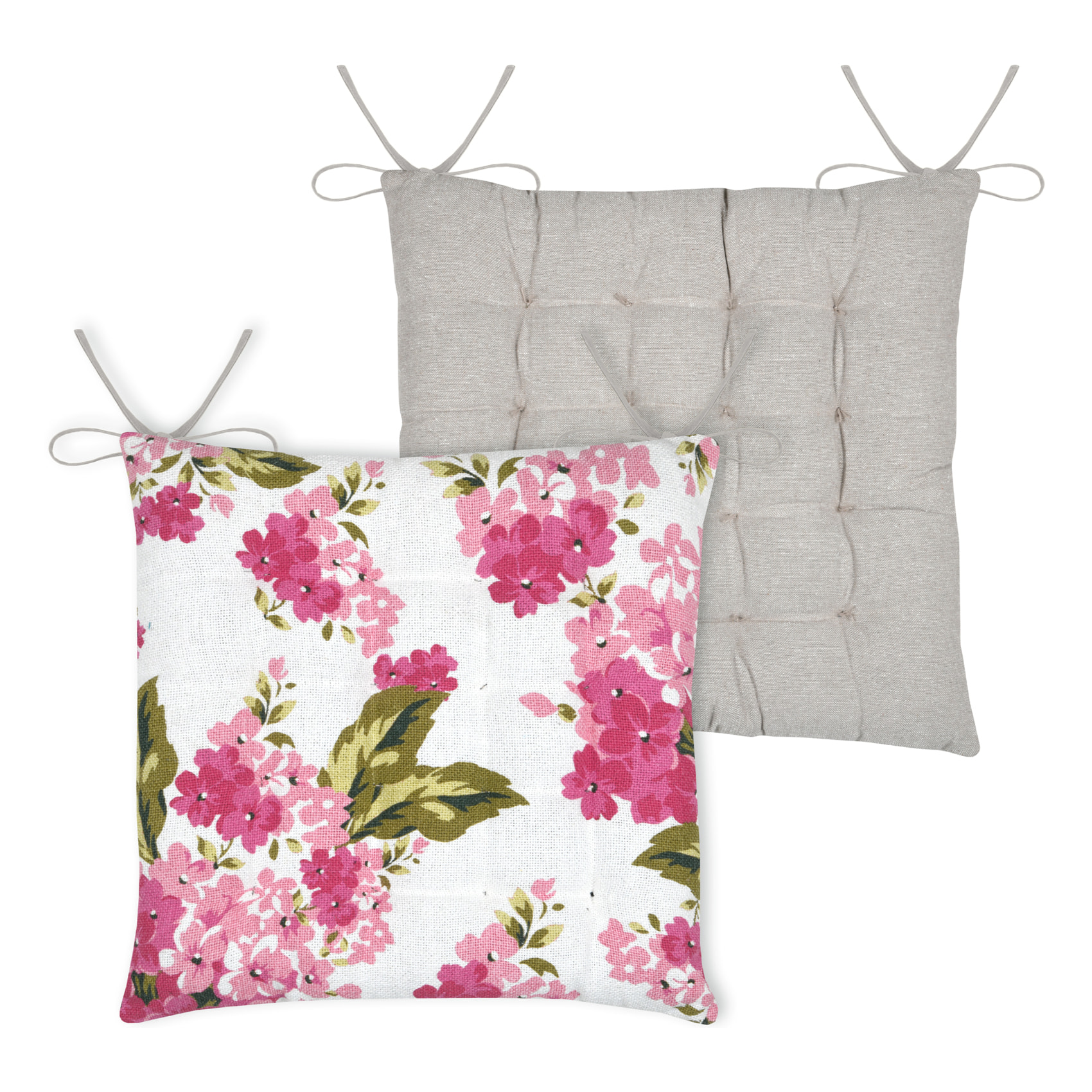 Galette de chaise florale pour décoration printanière - Rose