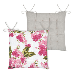 Galette de chaise florale pour décoration printanière - Rose