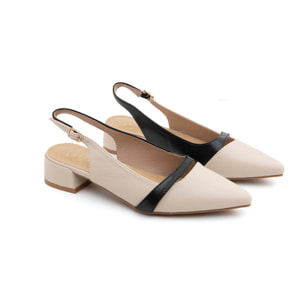 Slingback cross-design - BEIGE
