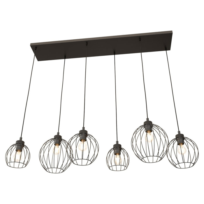 Lampada a sospensione Nando in acciaio nero