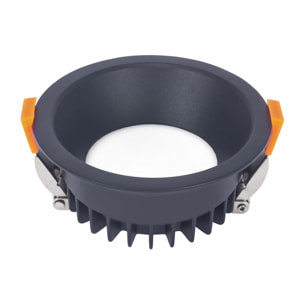 Forlight Jet downlight redondo con luz blanco cálido 3000K en color negro Ø 120mm