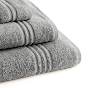 Set toallas rizo 100% Algodón Rizo Peinado - 700 g/m2 GRIS