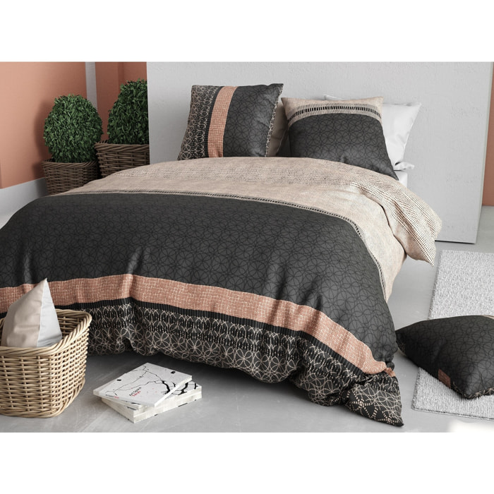Parure housse de couette imprimée + 2 taies Obsi