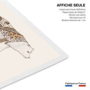 Affiche enfant ourse blanche  Affiche seule