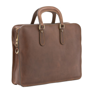 Borsa a mano  unisex In Vera pelle Made in Italy 40x30x8 cm