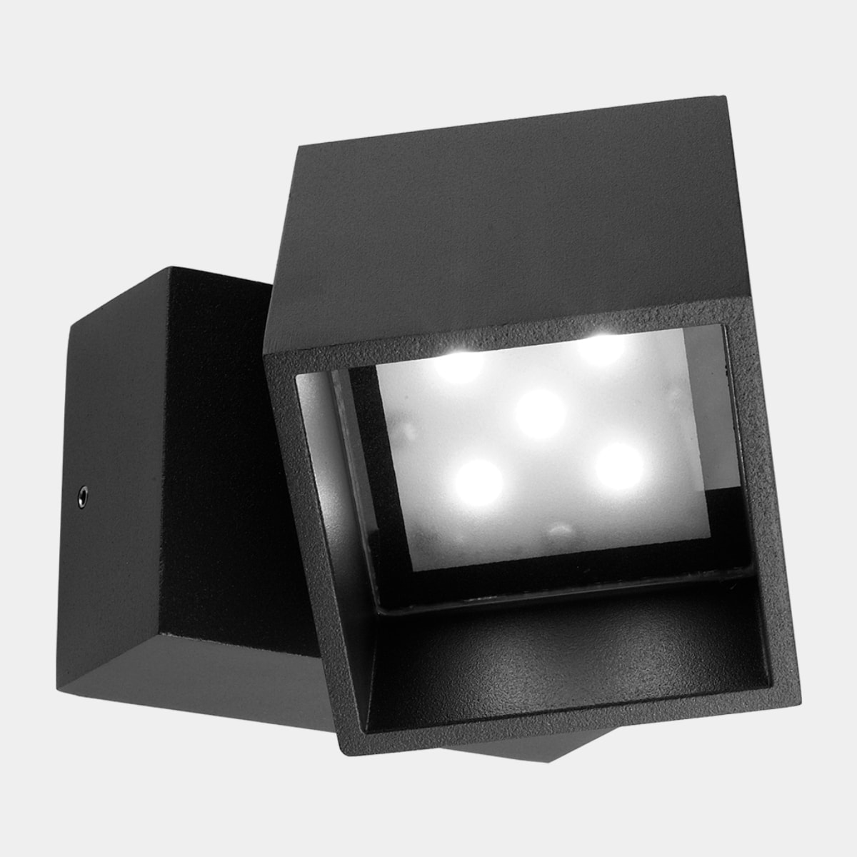 LEDS C4 Aplique Ip65 Cubus Led 11W Blanco Cálido - 3000K On-Off Gris Urbano 701Lm