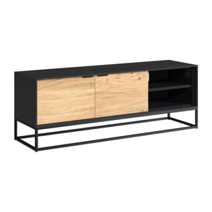 Meuble TV en bois d'acacia et pieds en métal 125 cm - Jakson