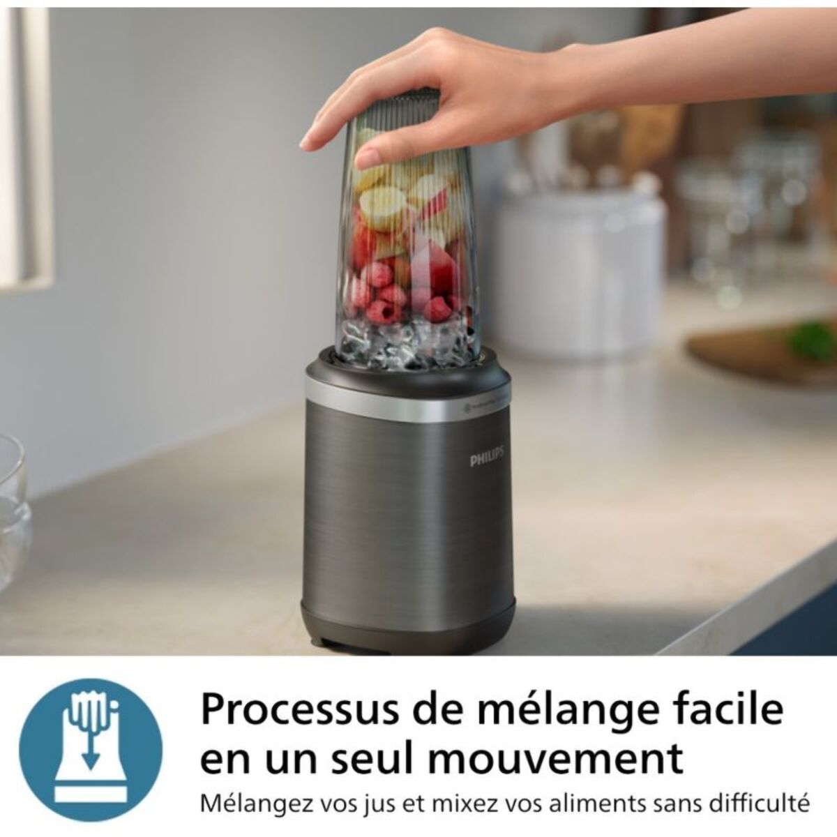 Blender PHILIPS HR2766/00 Blender mixeur noir 0.7L+0.3L, 1000W