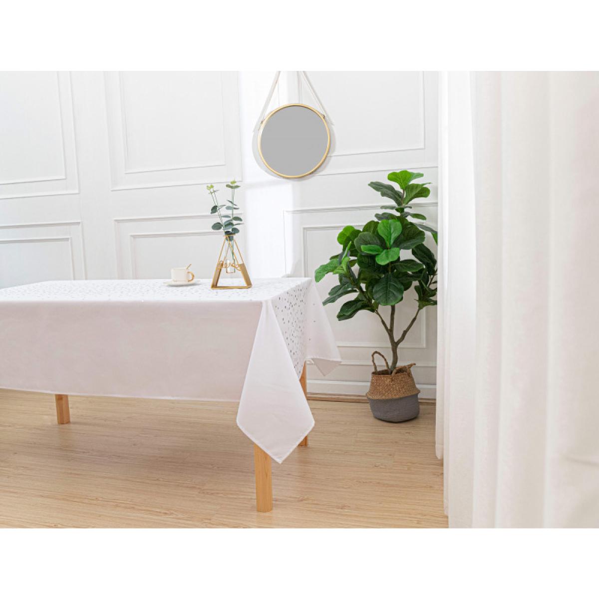 Nappe anti tache rectangulaire ''Stella'' Effet métal- Blanc