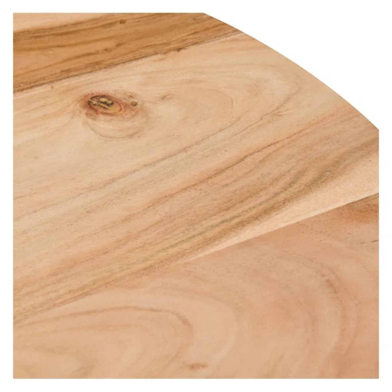 Table ronde 2 personnes en acacia et pieds en métal  D80 cm - Modasa