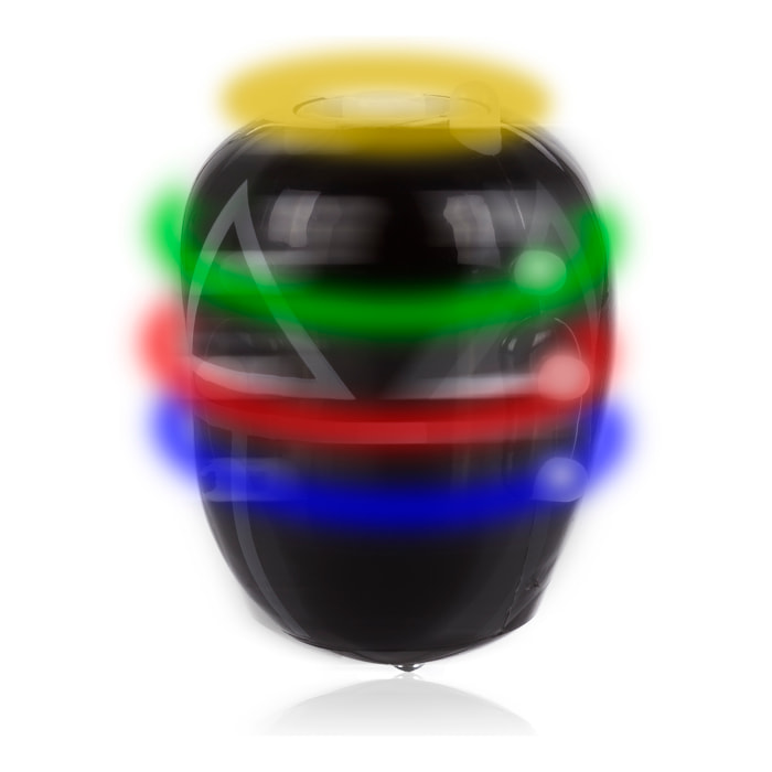 Espositore 12 pz. Spinning Top Squid con luci LED colorate e musica. Modelli Vigilantes assortiti.