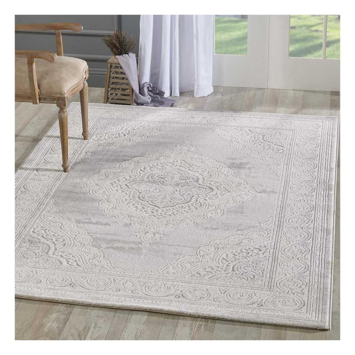 Tapis doux et souyeux tissé en relief FASULIN