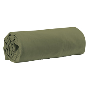 Drap housse uni 100% coton - essentiel - grège