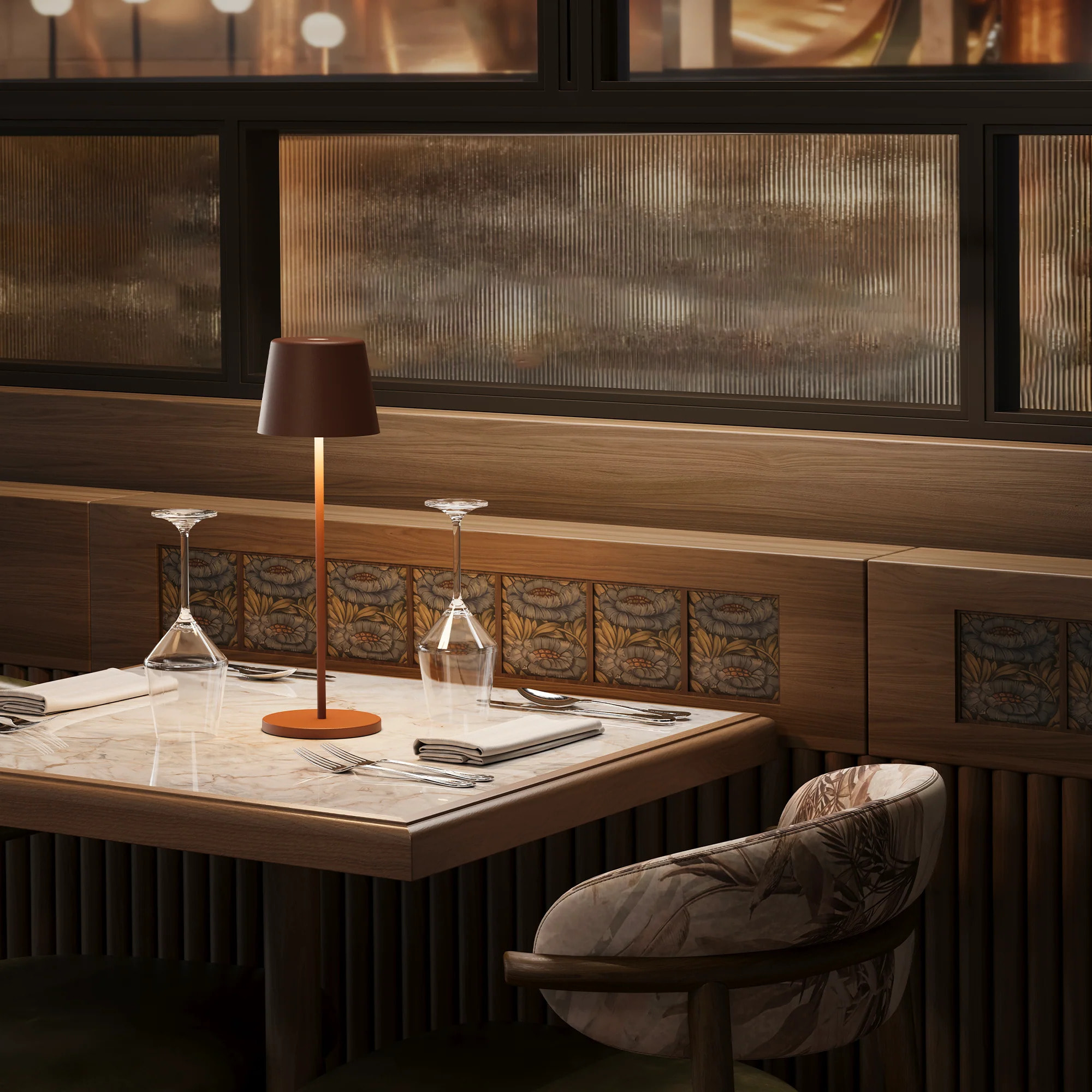 Lampe de table sans fil KELLY Rouille H38cm