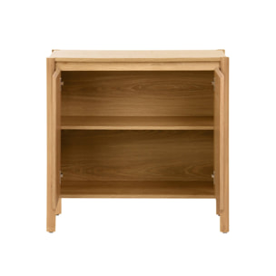 Buffet décor bois 2 portes naturel - 80 x 42 x 78.5 cm - Harmony