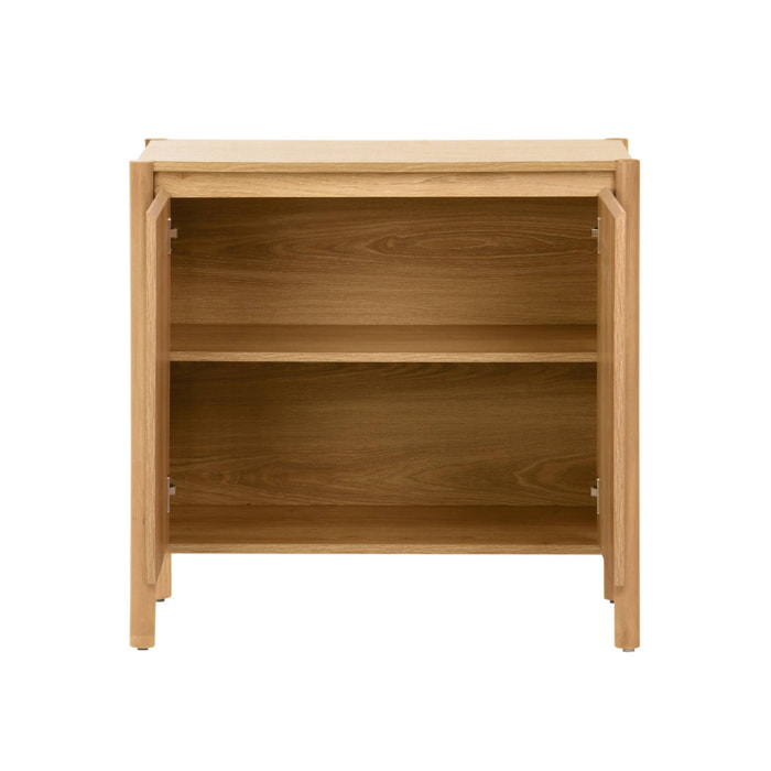 Buffet décor bois 2 portes naturel - 80 x 42 x 78.5 cm - Harmony