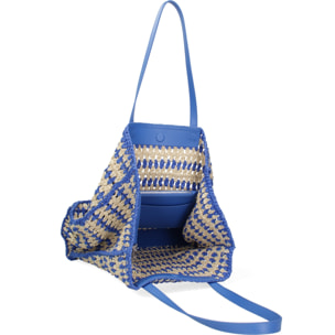 Borsa a spalla da donna - Modello False - Paglia intrecciata - 37.0 x 38.0 x 21.0 cm