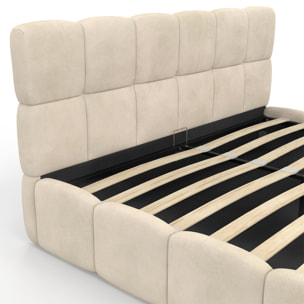 Lit coffre Bubble 160x200cm velours beige