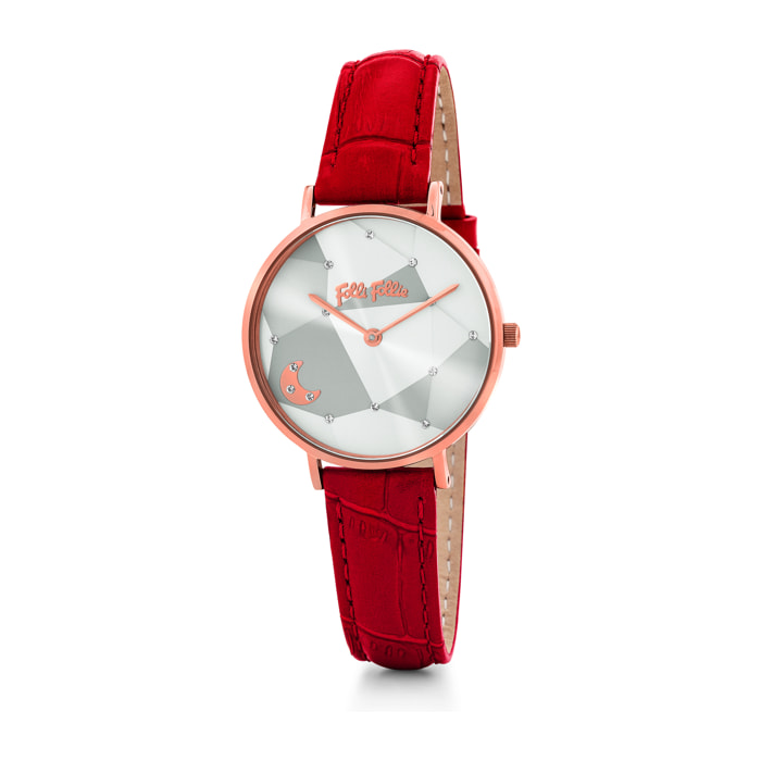 Reloj Folli Follie WF19R016SSW-RE Mujer Analogico Cuarzo con Correa de Cuero