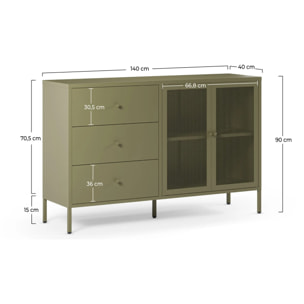 Buffet en metal vert kaki - Latem