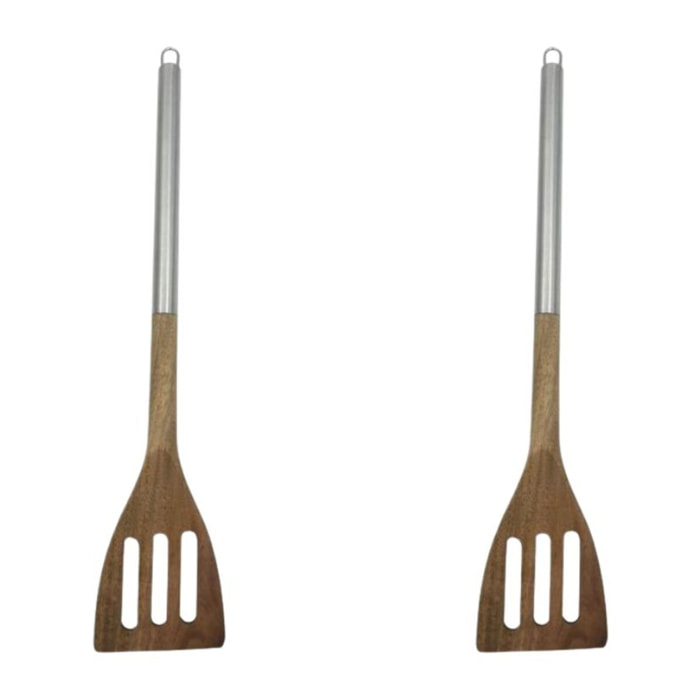 Ensemble de 2 Spatules de cuisine ajourée en bois d'acacia 35 cm Fackelmann Synthesis