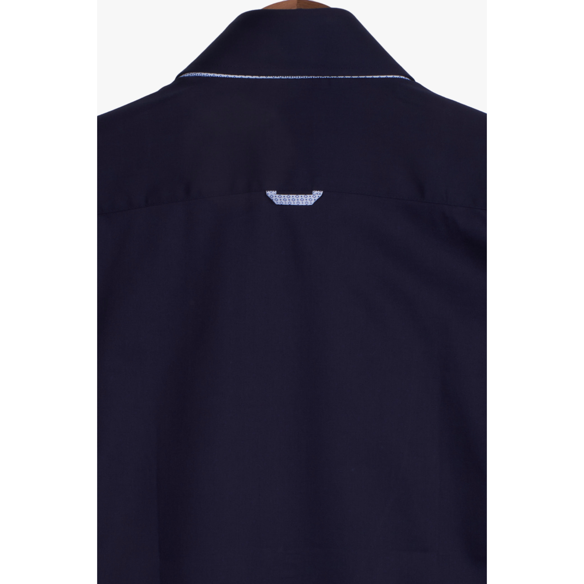 Camicia Uomo 2 Bottoni Button Down 7bottoni Doppio Coll Satin Unito Blu
