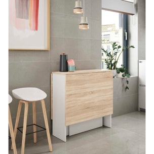 Mesa extensible lys 30-140 cm roble/blanco