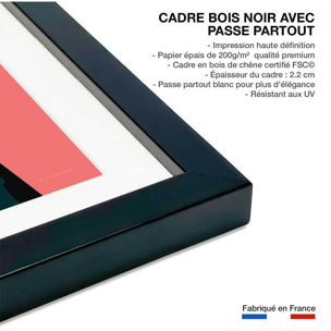 Affiche voyage Japon et tradition Affiche + cadre en bois - Noir