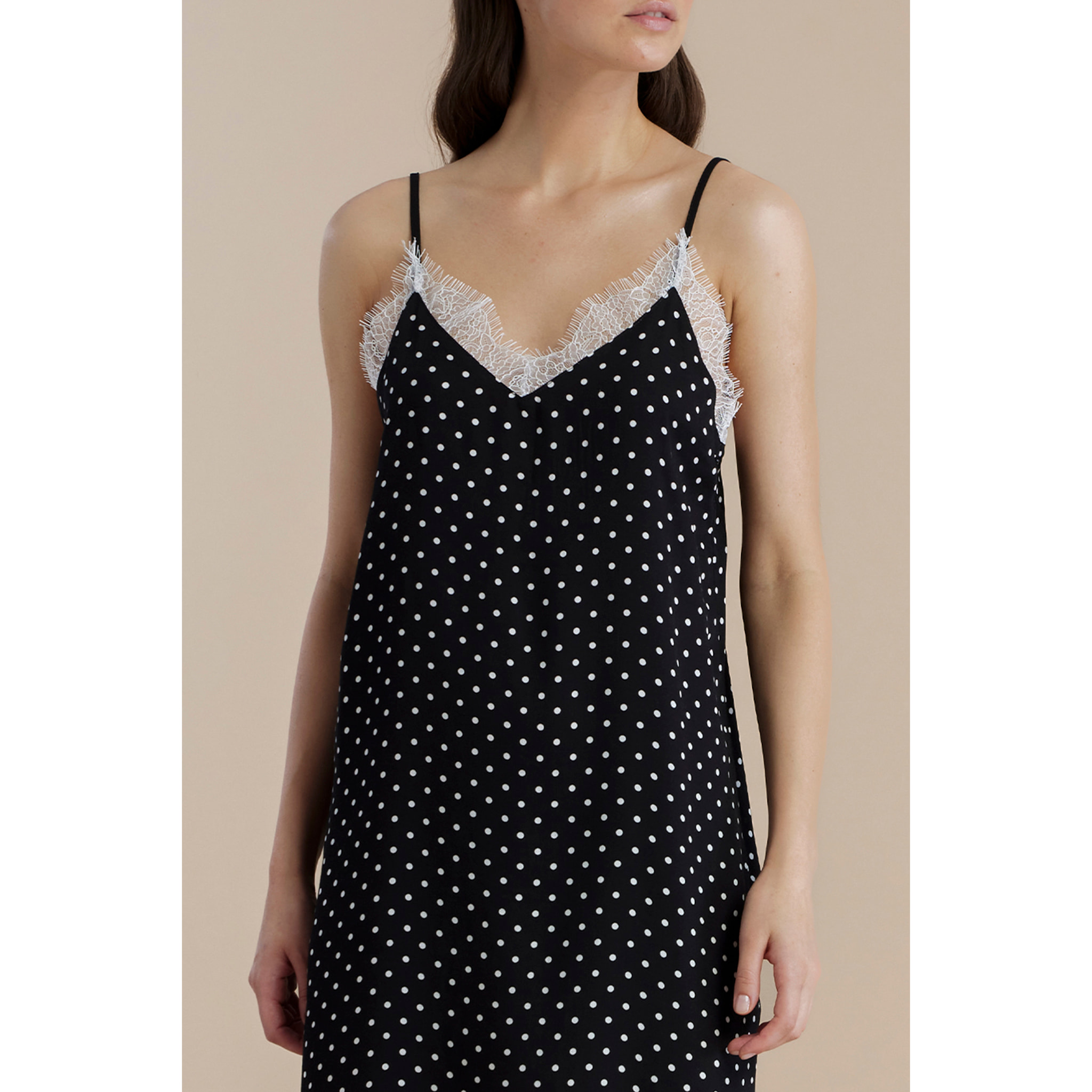 Camicia da notte donna in viscosa bretellina articolo pois Noidinotte