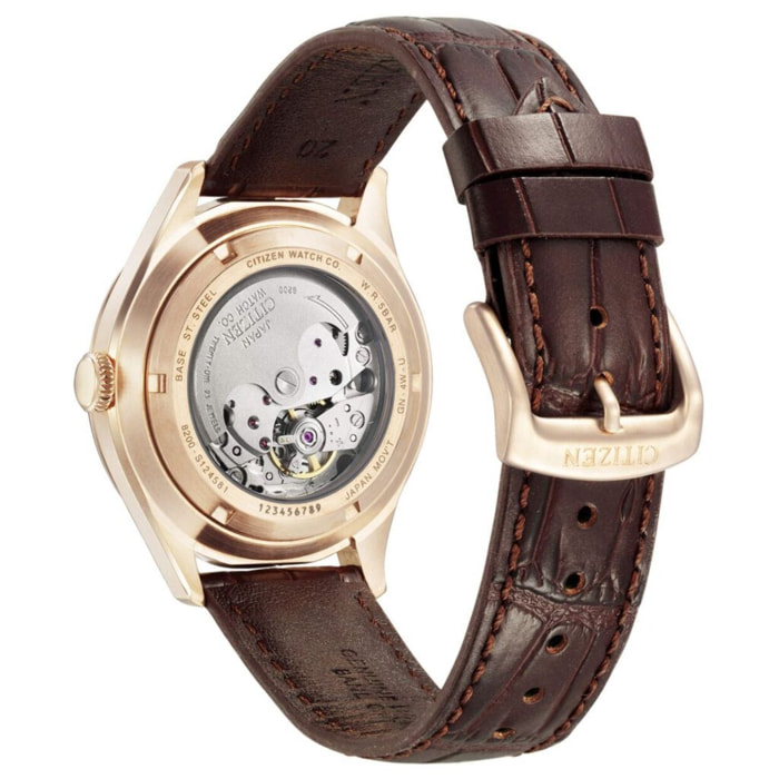 Reloj Citizen NH8393-05A Hombre Analogico Automatico con Correa de Cuero