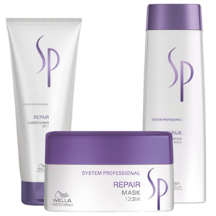 WELLA SYSTEM PROFESSIONAL Kit Repair Shampoo 250ml + Balsamo 200ml + Mask 200ml