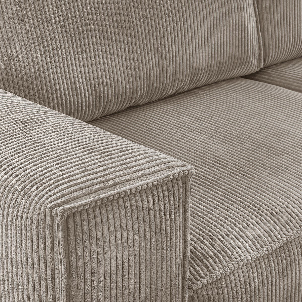 Canapé d'angle convertible 5 places en velours côtelé - HARPER