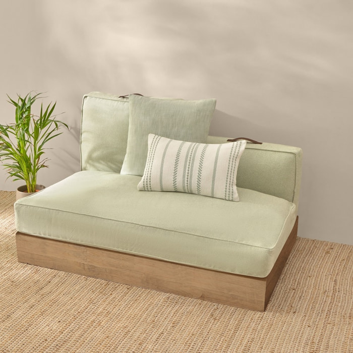 Funda de cojín chill out textura entramada Trichi color verde Algodón